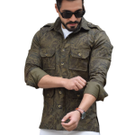 Military-Green Cotton Hunting Style Shirt | Premium Men's Sportswear | Classic Outdoor Design | Comfortable Cotton Fabric | Size 36-44